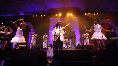 Nile Rodgers of Chic gets it on at the Copacabana Charity Dinner